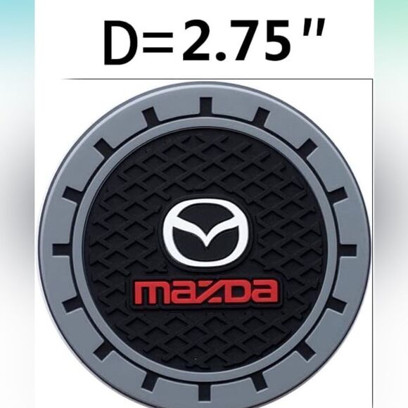 Mazda Car Cup Holder Coasters with Mazda logo set of 2 NWT - Picture 3 of 7